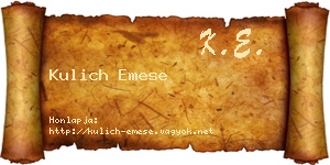 Kulich Emese névjegykártya