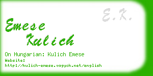 emese kulich business card